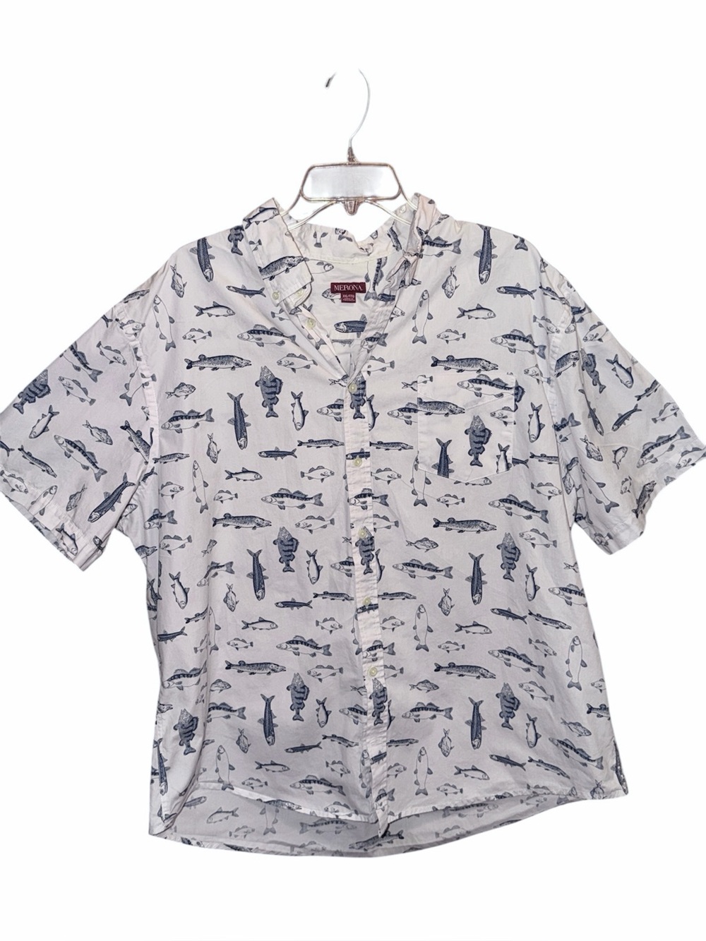 Merona Mens Fish Print Button down
